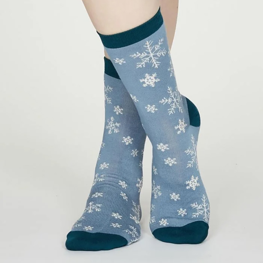 Bamboo snowflake socks (4-7) – Eco Freaks Emporium